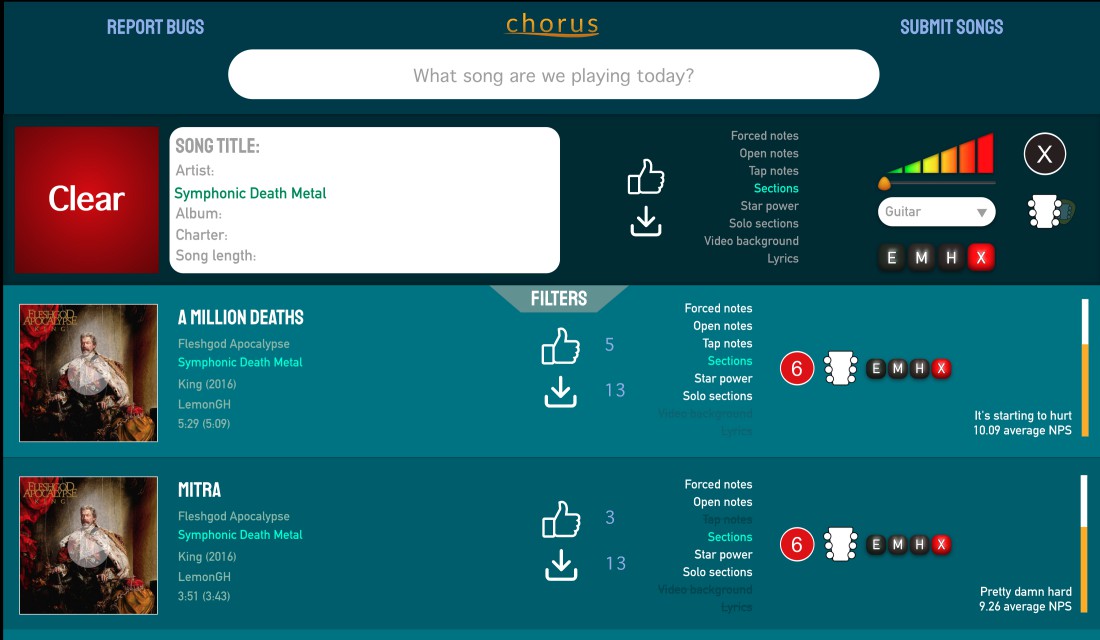 New chorus layout